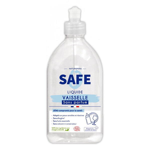 Detergent BIO pentru vase, fara parfum, fara alergeni Safe 500 ml