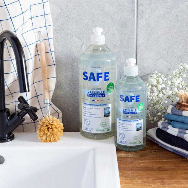 Detergent BIO pentru vase, fara parfum, fara alergeni(format mare) Safe 1000 ml