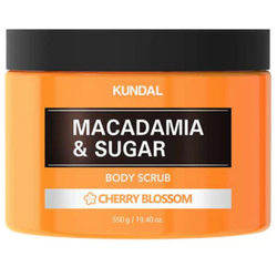 Scrub natural hidratant cu macadamia si zahar, Cherry Blossom, Kundal, 550 ml