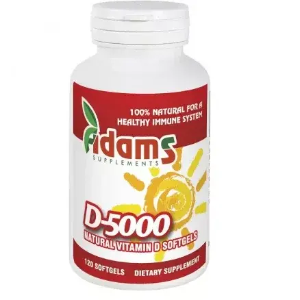 Vitamina D-5000, 120 capsule moi, Adams Vision