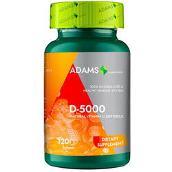 Vitamina D-5000, 120 capsule moi, Adams Vision