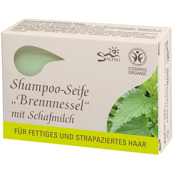 Saling Naturprodukte Șampon solid cu lapte de oaie și urzică (păr gras și/sau degradat) 125 gr
