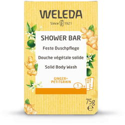 Săpun solid vegetal pentru duș GHIMBIR + PETITGRAIN, WELEDA 75 gr