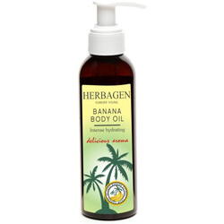 Ulei de masaj cu extract de banana - Herbagen Banana Body Oil Intense Hydrating, 150ml