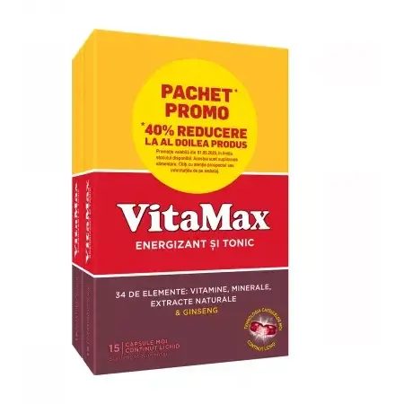 Pachet Vitamax, 15 capsule + 15 capsule, Perrigo