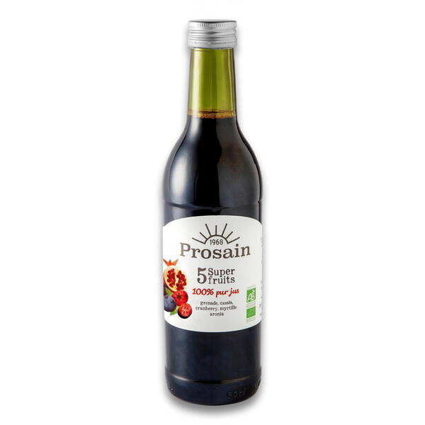 Prosain Drinks Suc din 5 super fructe BIO, fara zahar Prosain 500 ml