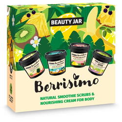 Set cadou pentru corp, scrub si crema cu fructe tropicale, Berrisimo, Beauty Jar, 725 g