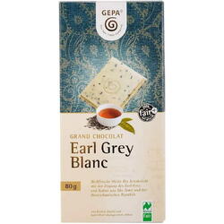 Ciocolata alba Bio cu ceai negru Earl Grey si ulei de Bergamota, 80 gr Gepa