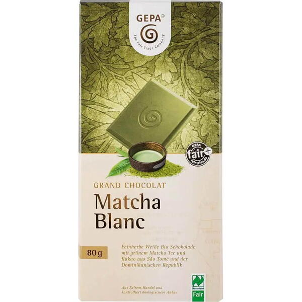 GEPA The Fair Trade Company Ciocolata alba Bio Matcha Blanc , 80 gr Gepa