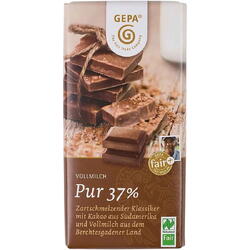 Ciocolata cu lapte, bio si fairtrade 37% cacao, 100 g Gepa