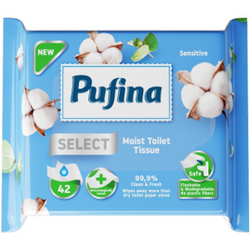 Pufina Select Hartie Igienica Umeda Sensitive 42 buc