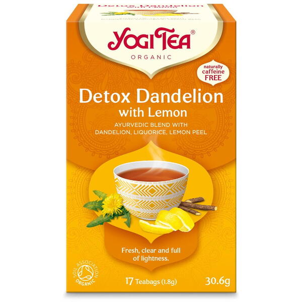 Ceai Bio Detox cu Lamaie, 17 pliculete 30.6 g Yogi Tea