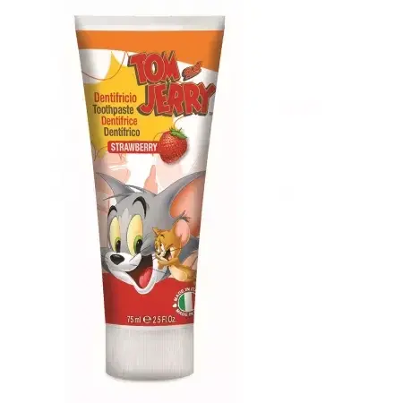 Pasta de dinti cu capsuni Tom and Jerry, 75 ml, Naturaverde