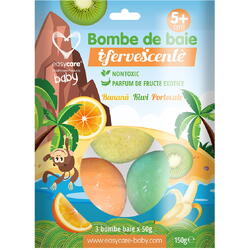 Bombe de baie EASYCARE BABY efervescente copii fructe exotice 3 buc/punga