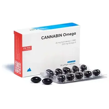 Cannamed-Holdings CANNABIN Omega Capsule 25mg per capsula CBD,  500 mg CBD per cutie