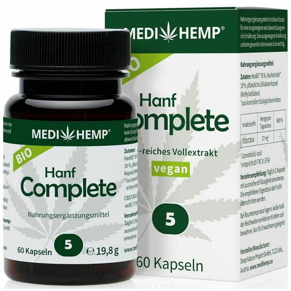 Hemp Complete Capsule cu CBD 5%, 60 capsule Medihemp