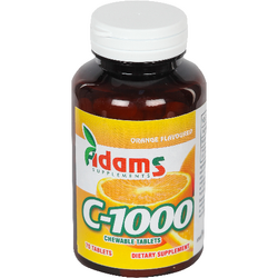 Vitamina c 1000 cu aroma de portocale 70 tablete masticabile