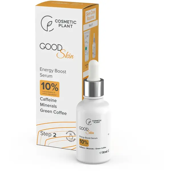 Cosmetic Plant GOOD Skin – Energy Boost Serum cu Cafeină, Minerale și Cafea verde 30 ml