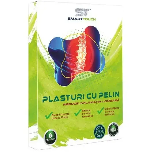 HENAN KANGDI Plasturi cu Pelin Smart Touch pentru ameliorarea durerilor articulare, Reduce Inflamatia zonei Lombare, 6 buc