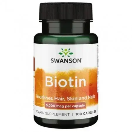 Vitaking Biotin 5000 mcg Vitamina B7 5 mg 100 capsule Swanson Biotina Trateaza Caderea Parului