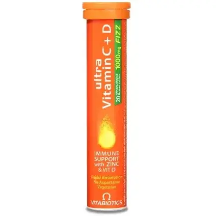 Ultra vitamina C+D Fizz, 20 tablete efervescente, Vitabiotics