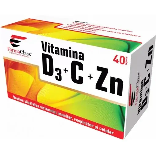 Farma Class Vitamina D3 + C + Zinc 40cps FARMACLASS