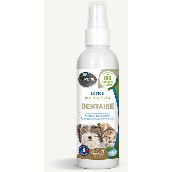 Biovetol Lotiune spray dentară bio anti-tartru pentru caței și pisici 125 ml
