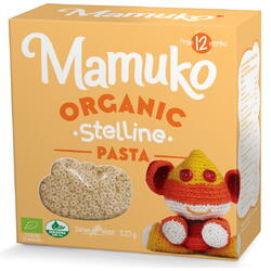 Paste in forma de stelute, pentru copii, din grau dur bio 320g Mamuko
