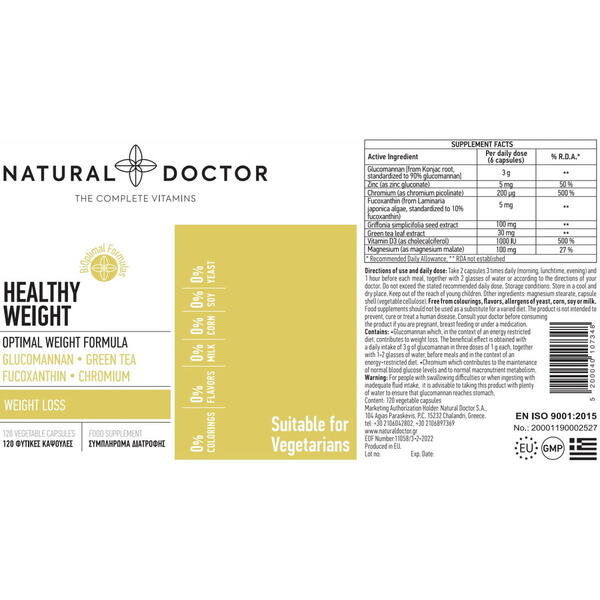 HEALTHY WEIGHT pierdere in greutate Natural Doctor 120 cps