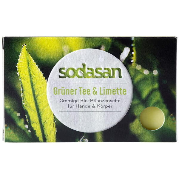 Sodasan Sapun bio cu ceai verde si lime 100 g