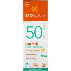Lapte de soare cu protectie solara pentru copii, SPF 50+, 100ml Biosolis