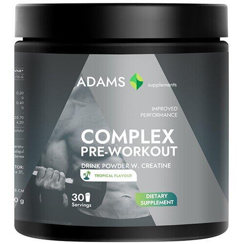 Adams Vision PreWorkout Complex (fructe tropicale), 450g, Adams