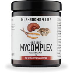 Organic Mycomplex Mushroom Powder cu Reishi, Cordyceps, Maitake 1000 mg Full Spectrum (60 grame), Mushrooms4Life