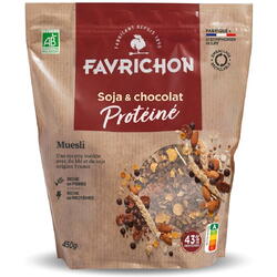 Musli BIO cu 43% proteine, soia si ciocolata Favrichon 450g