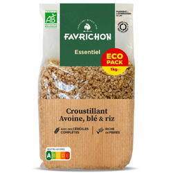 Musli crocant BIO cu cereale integrale, format economic Favrichon 1000g