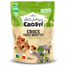 Cereale crocante BIO pentru copii cu ciocolata si alune de padure Crosti 350g