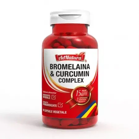 Adserv Bromelaina si Curcumin complex, 60 capsule, AdNatura