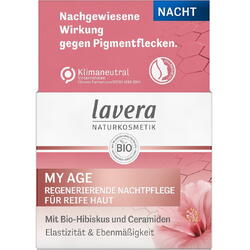 Crema de noapte regeneranta cu hibiscus bio Lavera, 50ml