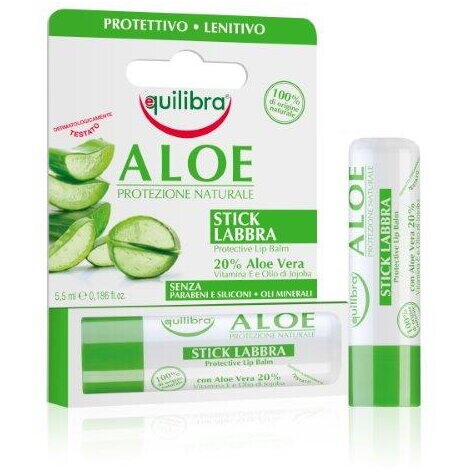 Equilibra Aloe Balsam pentru buze, Protectiv, Calmant, Flacon, 5.5 ml