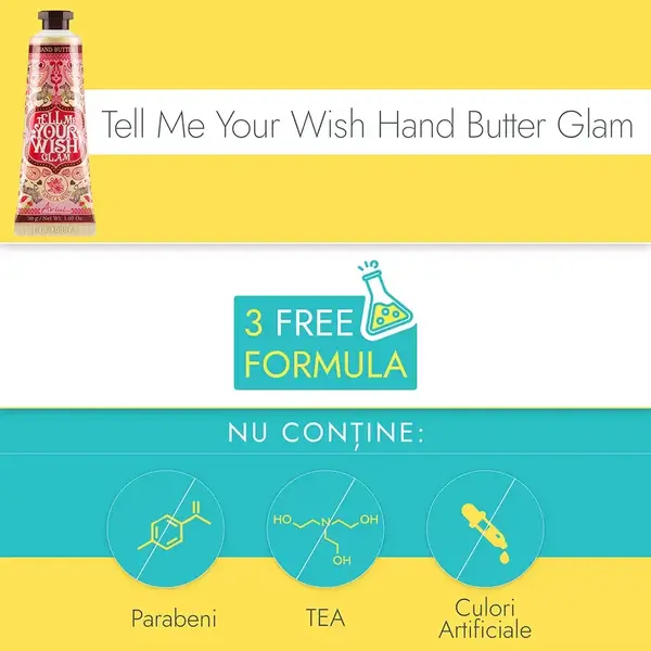 Crema de maini si unghii Ariul Tell Me Your Wish Hand Butter Glam, Ultra-hranitoare,  30g
