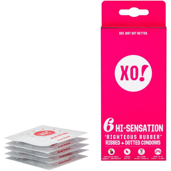Flo Prezervative din latex natural 100%, Hi-Sensation, XO!, 6 buc
