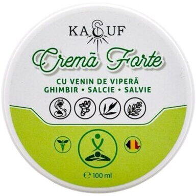 KASUF I.D SRL Crema Forte cu venin de vipera, ghimbir, salcie si salvie, 100 ml, Kasuf