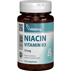 Vitamina B3 (niacina) 10 mg, 100 comprimate, Vitaking