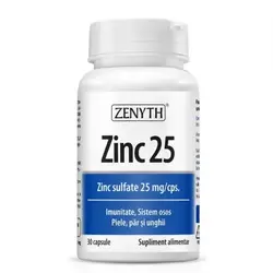 Zinc 25 sulfat de zinc, 25 mg, 30 capsule, Zenyth