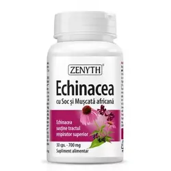 Echinacea cu Soc si Muscata africana, 700 mg, 30 capsule, Zenyth