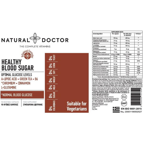 HEALTHY BLOOD SUGAR glicemie normala Natural Doctor 90 CPS