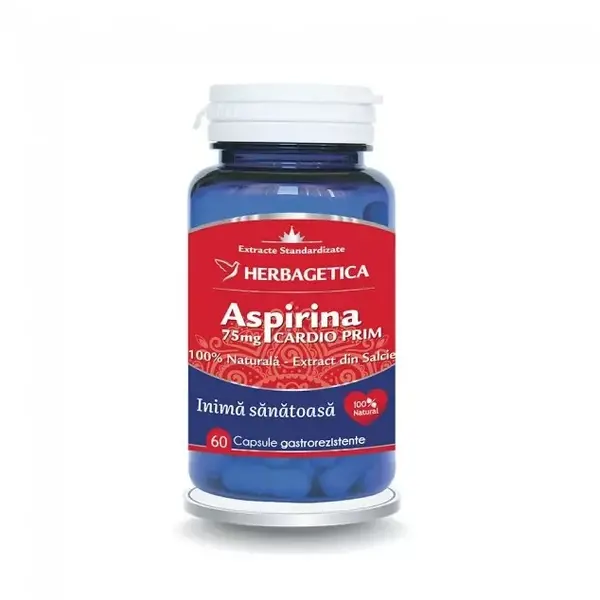 Aspirina Cardio Prim 75mg, 60 capsule, Herbagetica