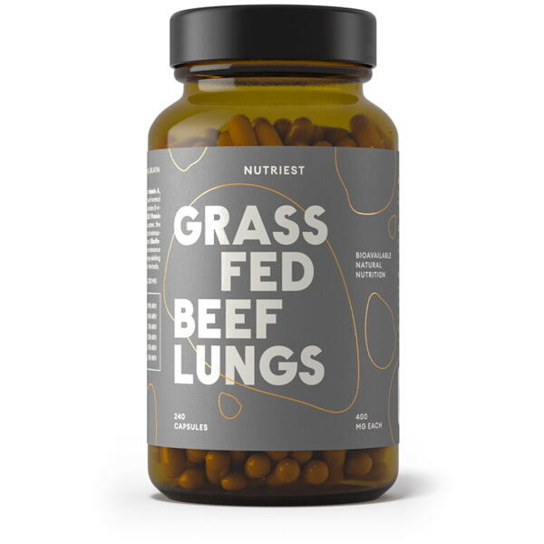 NUTRIEST Grass fed Beef LUNGS – Sustine sanatatea pulmonara si respiratorie, 240 capsule