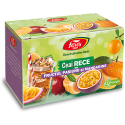 Ceai rece cu fructul pasiunii si mandarine, 12 plicuri, Fares