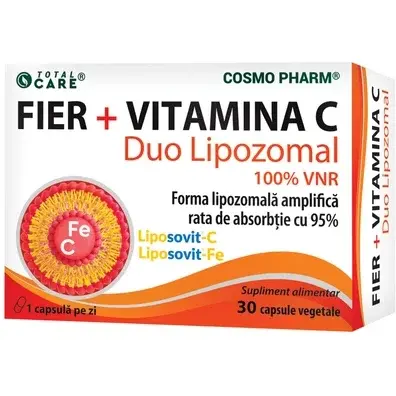 Cosmo Pharm Fier + Vitamina C Duo Lipozomal, 30 capsule, Cosmopharm